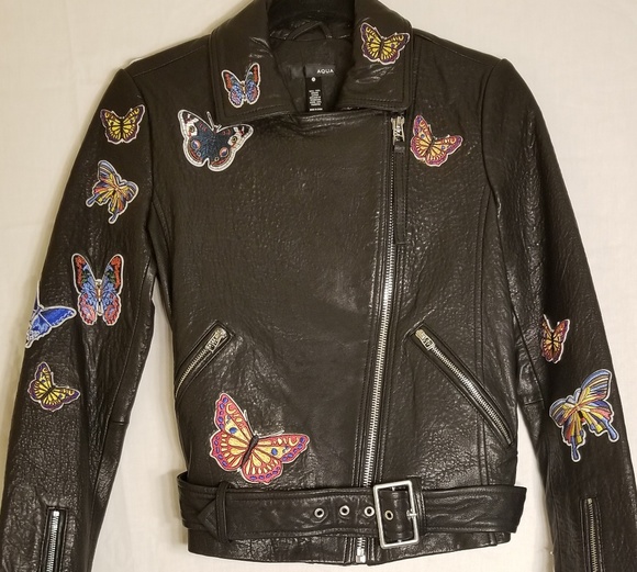 🌿NWT Aqua Leather Motorcycle Jacket - Picture 4 of 8